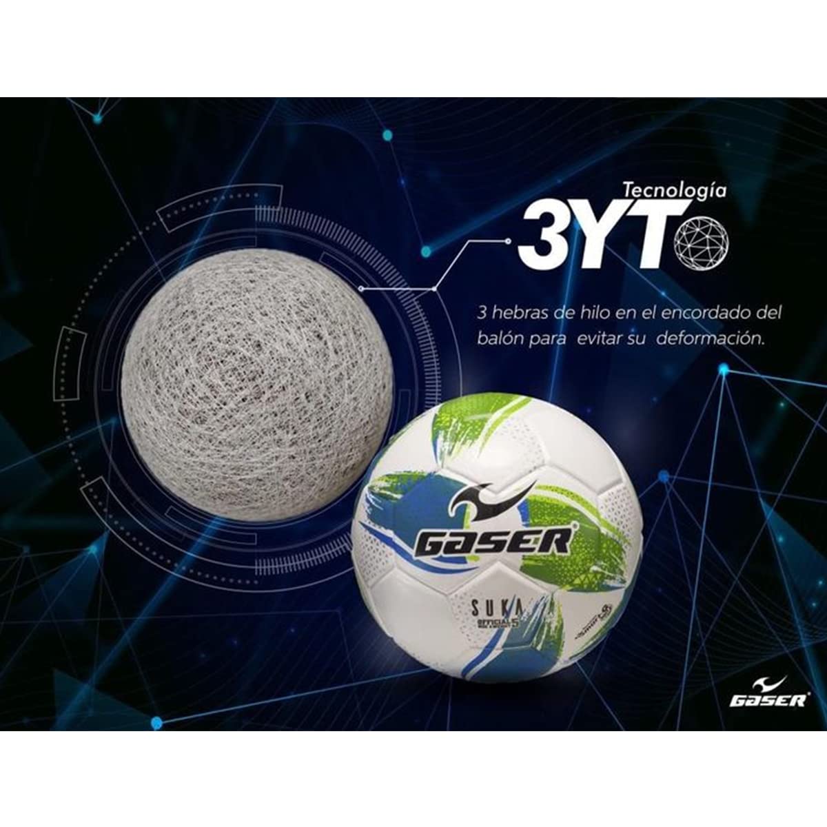 Gaser Balon de Futbol Soccer # 5 Laminado PVC suka Azul Verde