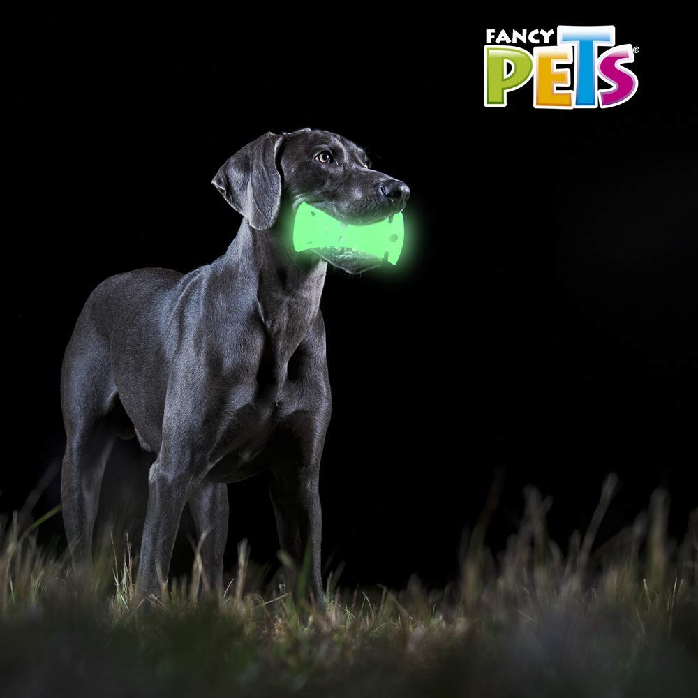 Juguete Hueso Glow Fancy Pets Verde Brilla en la Oscuridad para Perro