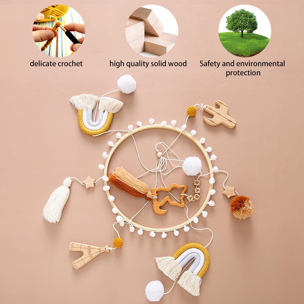 Lindo móvil para cuna con brazo móvil para cuna de bebé, soporte móvil para cuna de bebé, soporte móvil para cuna – Móvil neutro de género para decoración de guardería, accesorio móvil para cuna de bebé para decoración de guardería