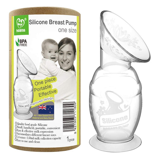 Haakaa Extractor de leche de silicona de 4 onzas/100 ml con base de succión, 100% silicona de grado alimenticio, sin BPA ni ftalatos