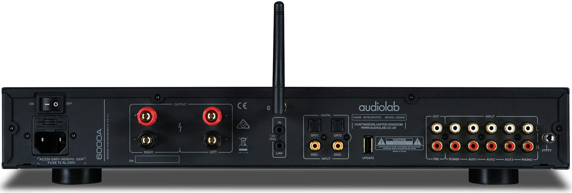 Audiolab 6000A amplificador estéreo integrado de 100 vatios/Bluetooth DAC - Negro