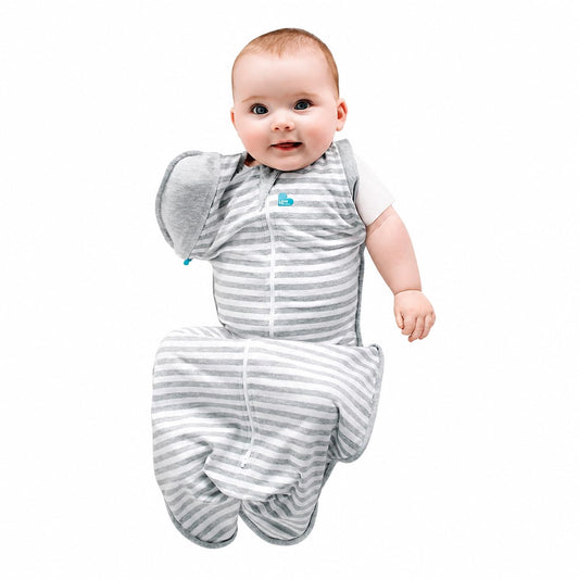 Love To Dream Swaddle UP, Saco para Dormir Bebe de Transición Ideal para el Sueño Cómodo - Saquitos para Dormir Bebe 8.6-10.9 Kg para Climas de 20°C - 24°C - Costal de Algodón Color Gris