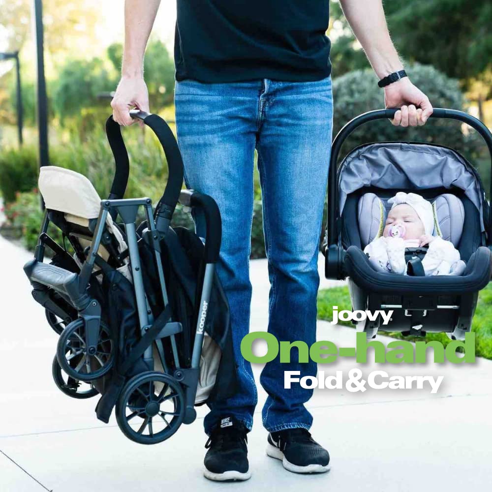 Joovy Stroller, Lightweight Travel Fold With Tray, Carriola Ligero Plegable Compacto Bebés Niños, Arena, 1 Count Pack Of