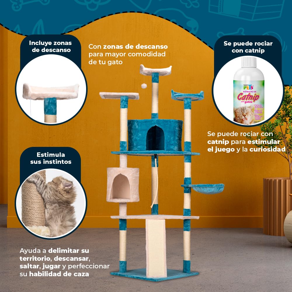 Fancy Pets Mueble/Rascador para Gato Pekín de 200 Centímetros de Altura