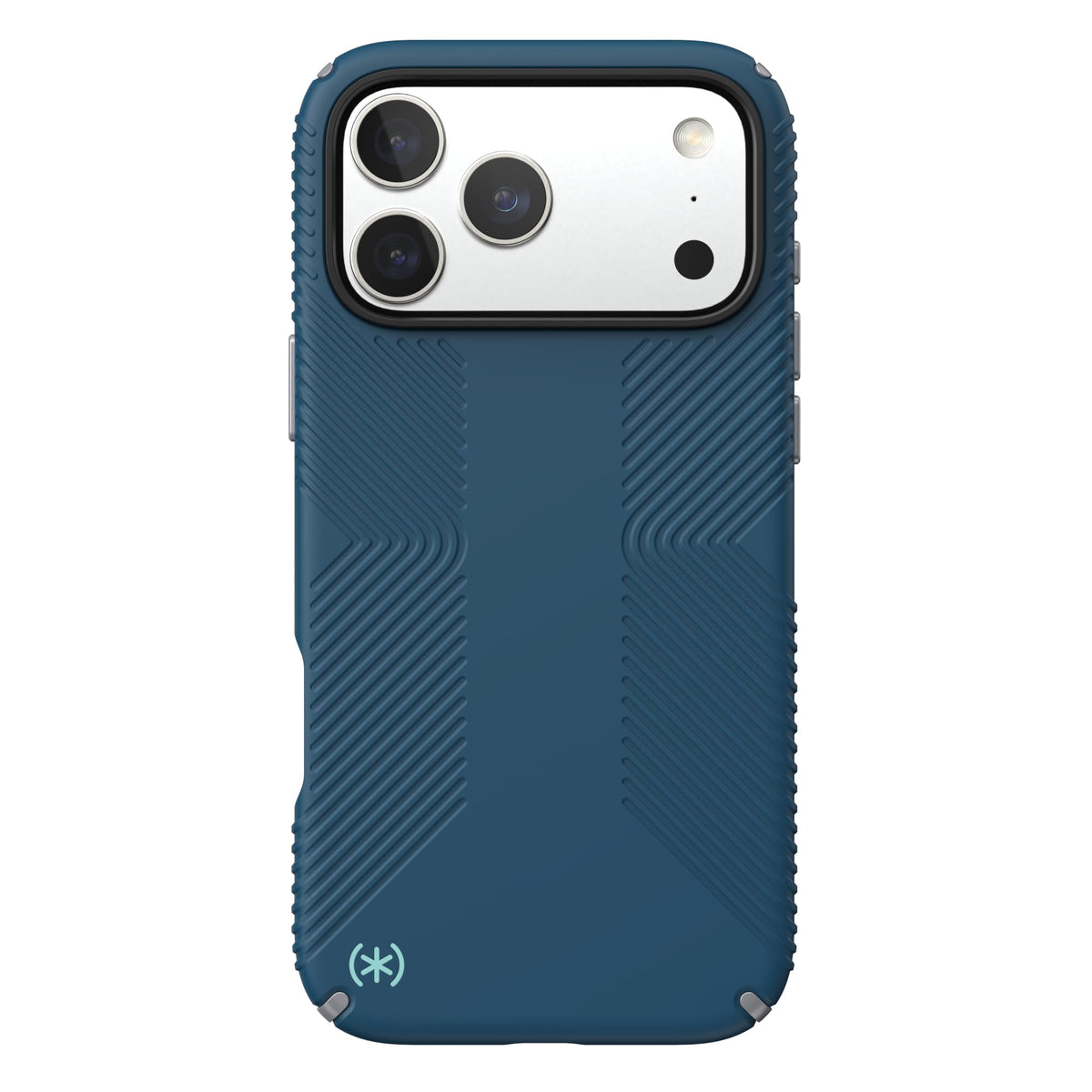 Funda para iPhone 17 Pro Max Speck mar profundo plata metálica azul hechizo compatible con MagSafe