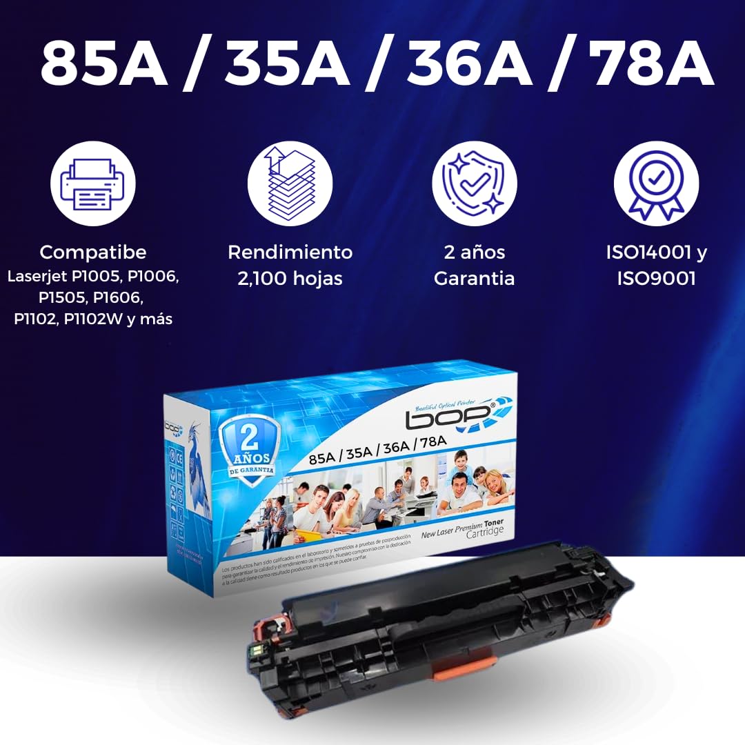Tóner Genérico Compatible HP LaserJet Negro con 2 Años de Garantía