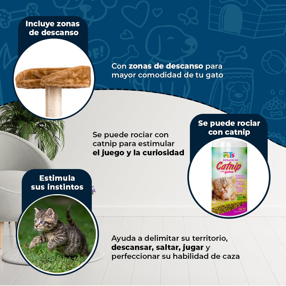 Fancy Pets Mueble/Rascador para Gato Estambul de 50 Centímetros de Altura