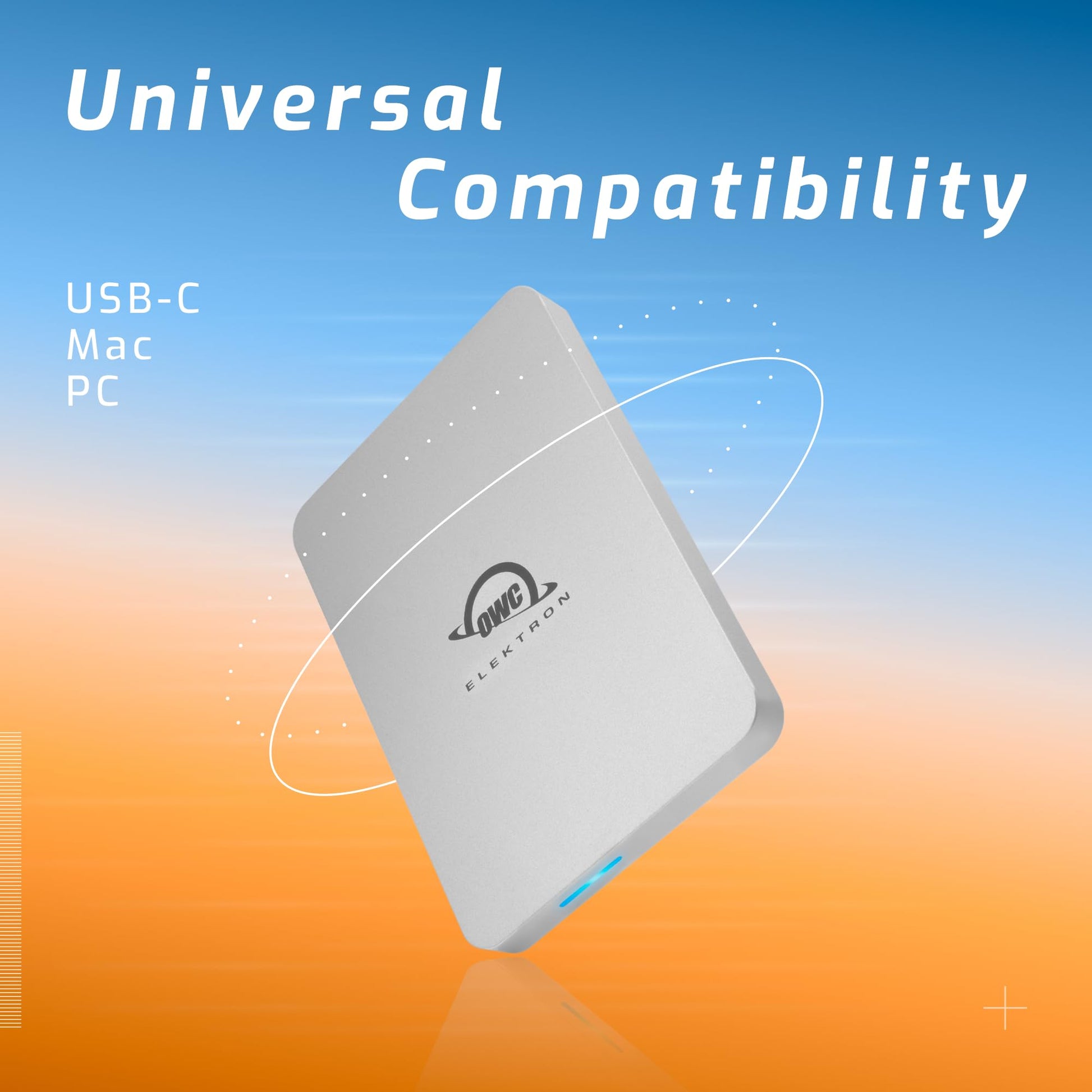 SSD Portátil OWC Envoy Pro Elektron Plata 2 TB con Alto Rendimiento 1250 MB/s Compatible USB 3.2 Gen 2