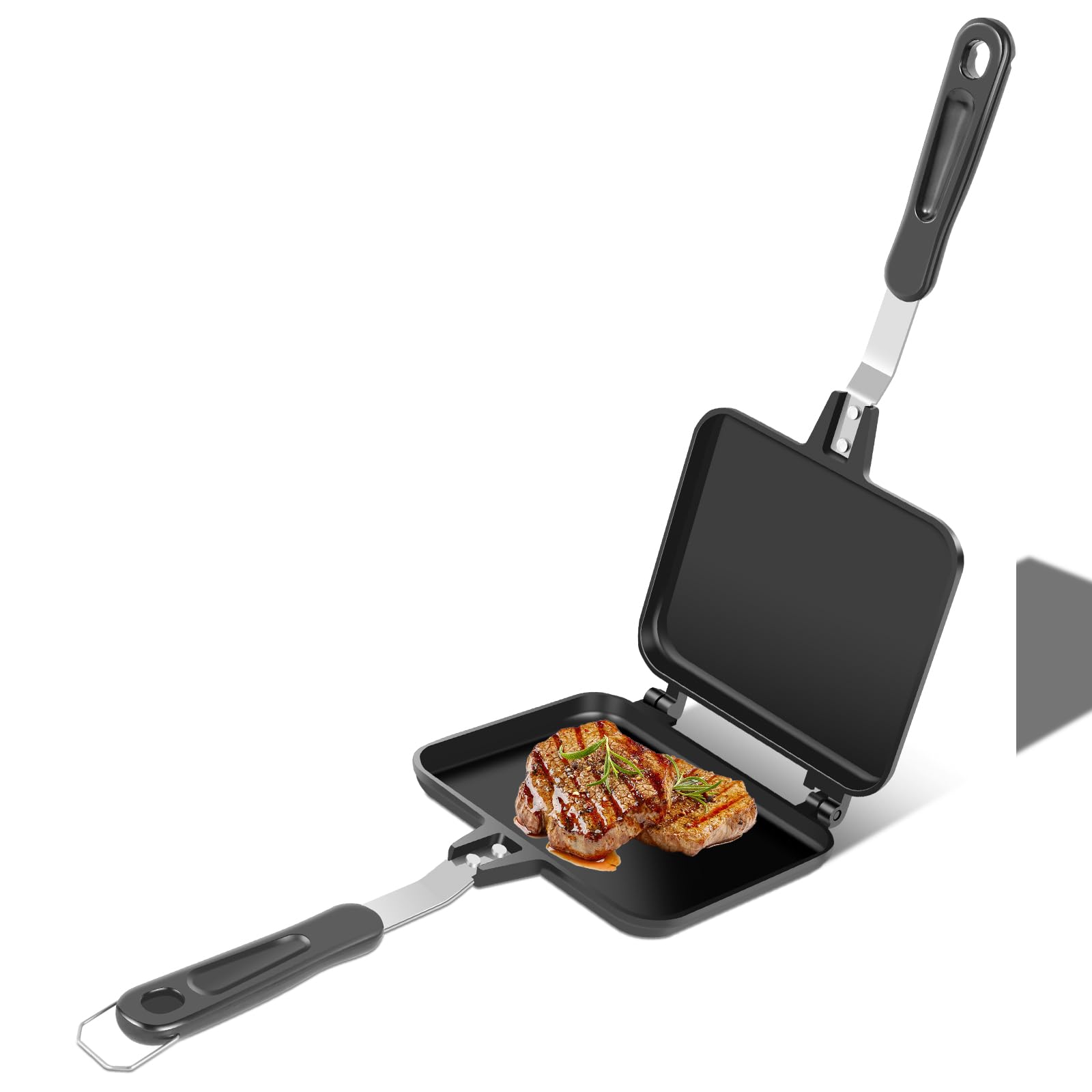 ZJRDYYK - Sandwichera tostada para estufas, sandwichera de aluminio, para acampar para estufa de gas, para estufas, sándwiches y prensa Panini para el hogar, cocina, desayuno, camping