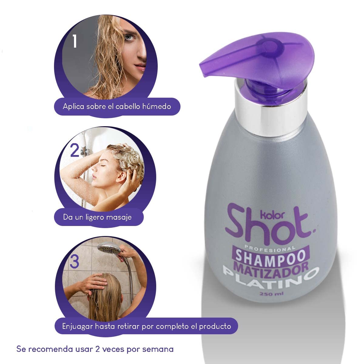 Kolor Shot Shampoo Matizador Platino - 300 Ml