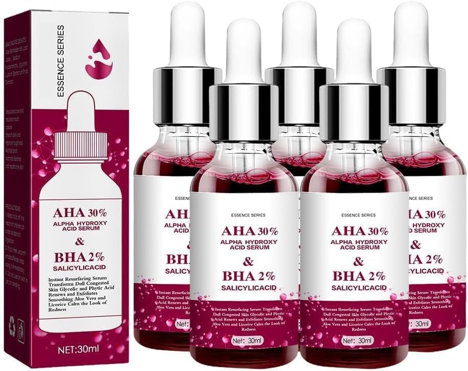 Tratamiento Facial para Rosácea 5pcs - Sérum de Ácido de Frutas para Reducir Rojeces y Equilibrar Sebo - 30ml