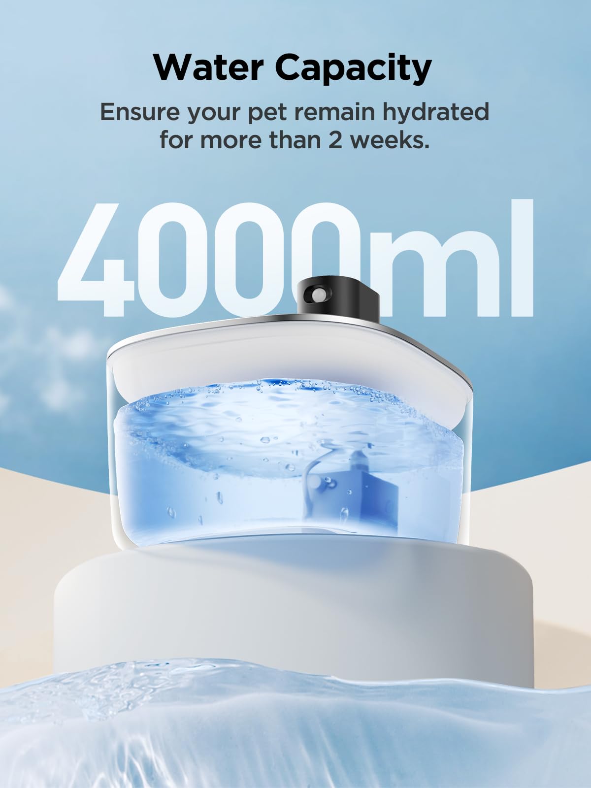 Fuente de Agua FEELNEEDY Negra Inalámbrica Ultra Silenciosa con Sensor de Movimiento y 2 Filtros para Gatos y Perros