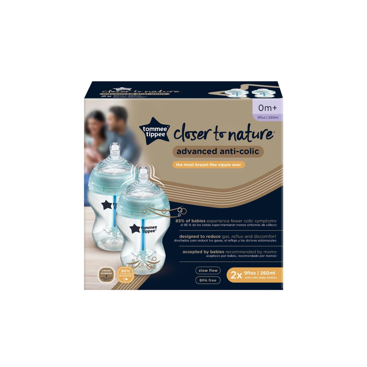 Biberón Tommee Tippee Colores Aleatorios para Barriguitas Sensibles