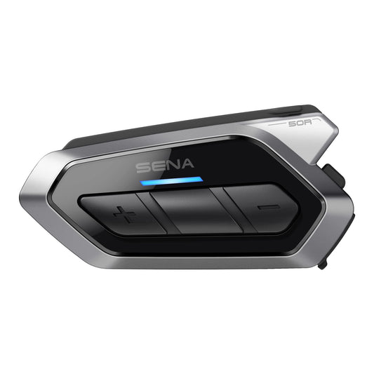 Sena 50R - Auriculares Bluetooth para motocicleta con sonido de Harman Kardon, sistema de intercomunicación de malla integrado, micrófono y altavoces de alta calidad