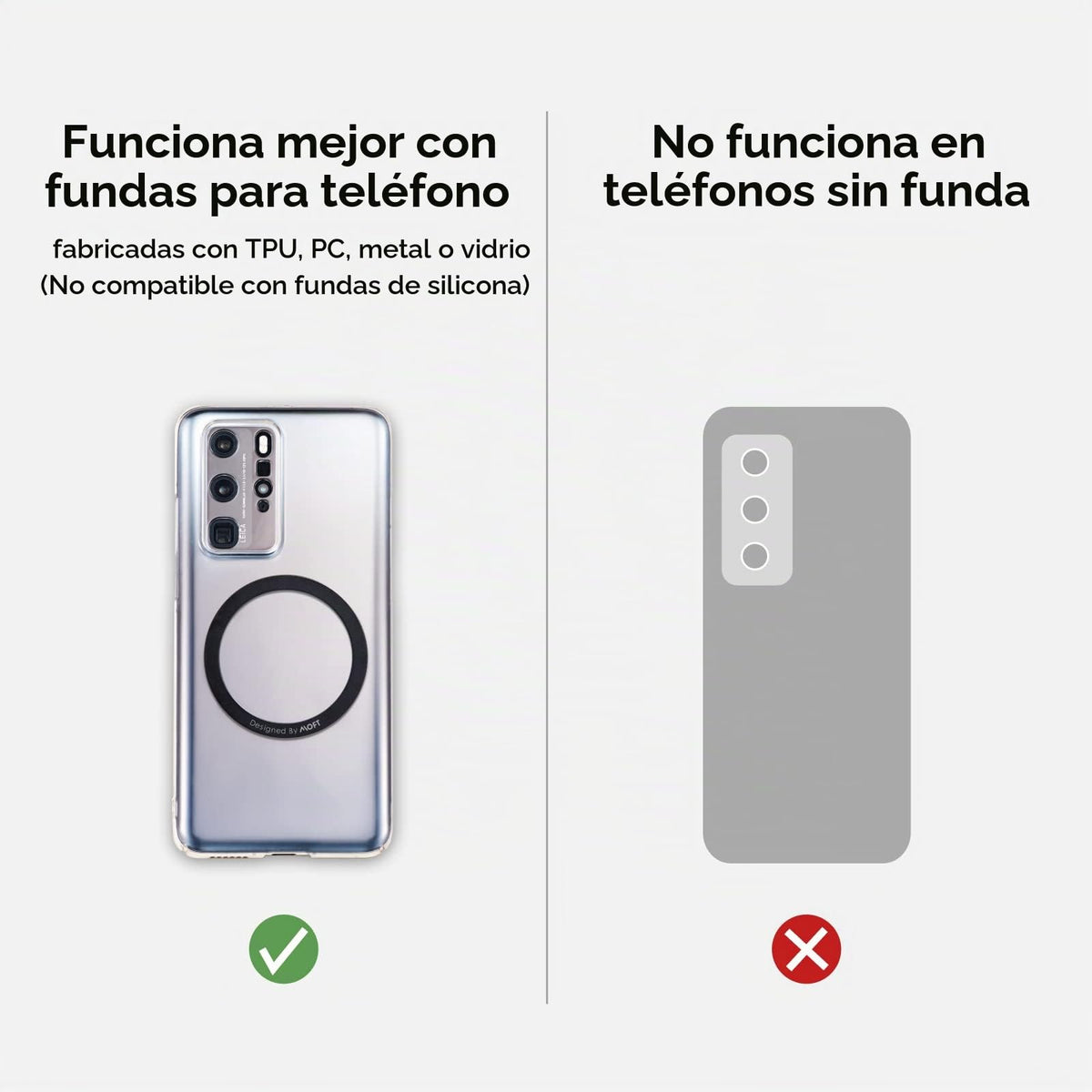 Anillo Magnético Delgado MOFT Negro Universal para Smartphones
