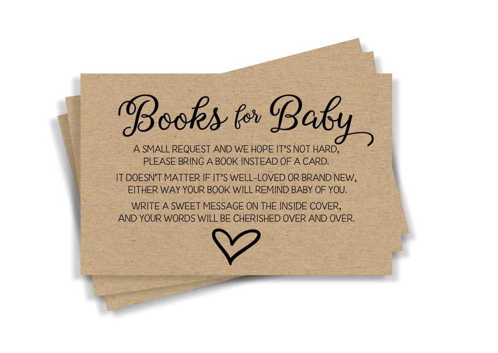 50 tarjetas de solicitud de papel kraft neutro de género para baby shower (50 tarjetas)