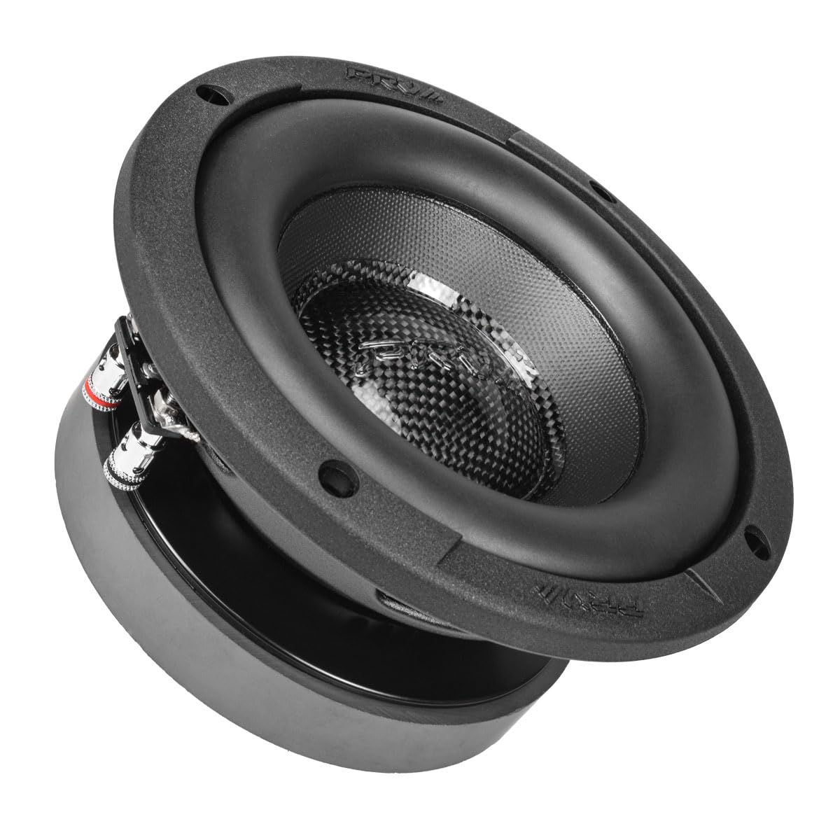 PRV AUDIO Sub D4 de 6.5 pulgadas de 600 vatios de potencia máxima dual de 4 ohmios, 8.75 mm Xmax, RS65-SUBD4, bobina de voz de 2 pulgadas, subwoofer de coche poco profundo de 6.5 pulgadas delgado para