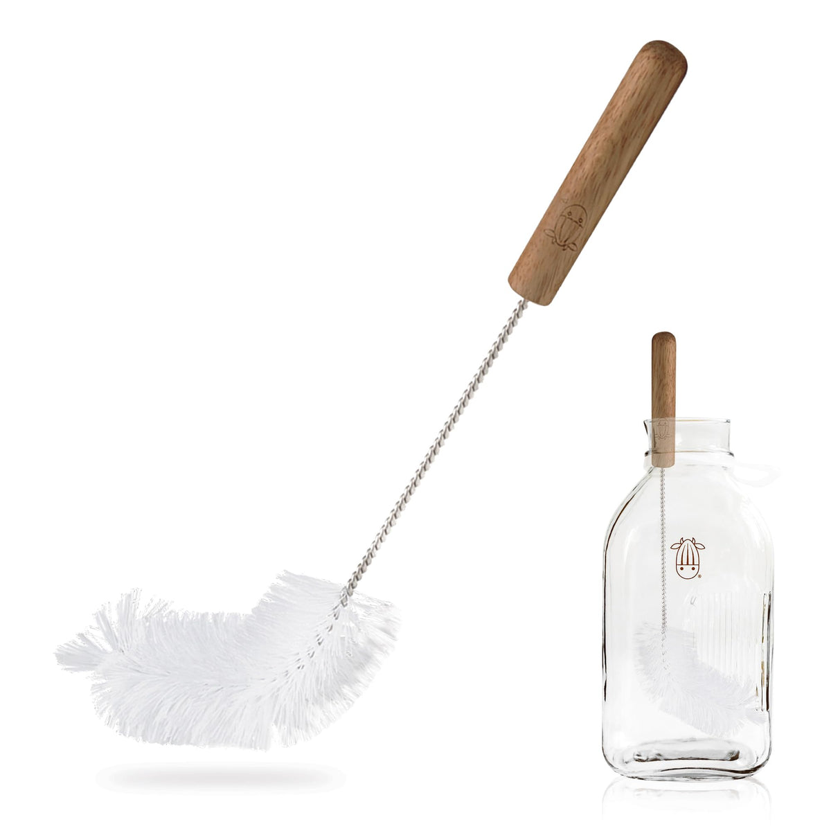 Cepillo para Polvo Limpiador de Botellas de Leche de Vaca de almendras para Limpieza, Cepillo para Polvo Limpiador de Botellas de Alta Calidad con diseño en ángulo para Botellas de Leche, cepillos de