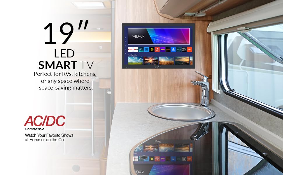 Televisor LED Supersonic 18.5 Pulgadas VIDAA Negro Inteligente WiFi 1080p HDMI ARC USB Integrado