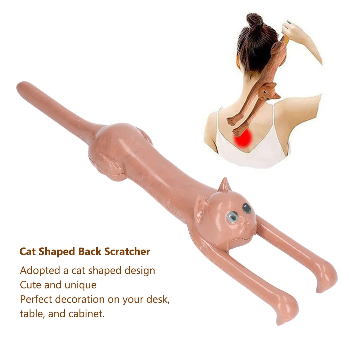 Rascador de Espalda Decorativo en Forma de Gato con Agarre Cómodo para Uso Diario