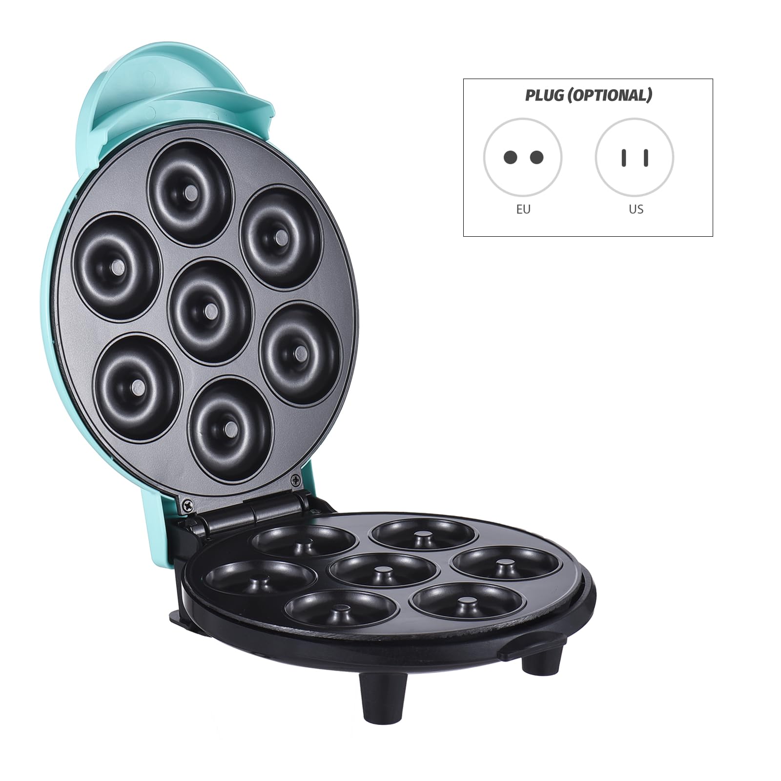 KONDIAN Dash Mini Donut Maker Machine Hace 7 Donuts 700W Calefacción de Doble Cara Recubrimiento Antiadherente Máquina Eléctrica para Hacer Donuts para Desayuno para Niños Postre Merienda Perfecto