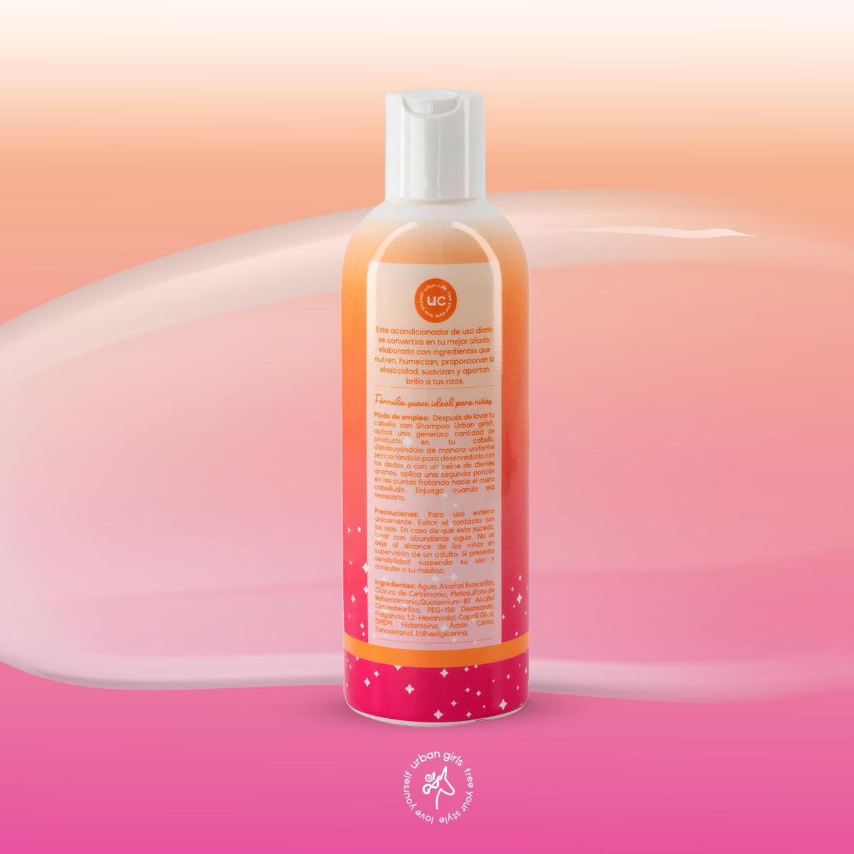 URBAN CURLS Acondicionador para Cabello Rizado de Niñas 240 ml – Sin Sulfatos, Parabenos ni Siliconas – Con Aceite de Coco e Ingredientes Naturales – Define Rizos, Suaviza, Hidrata y Facilita el Desenredo