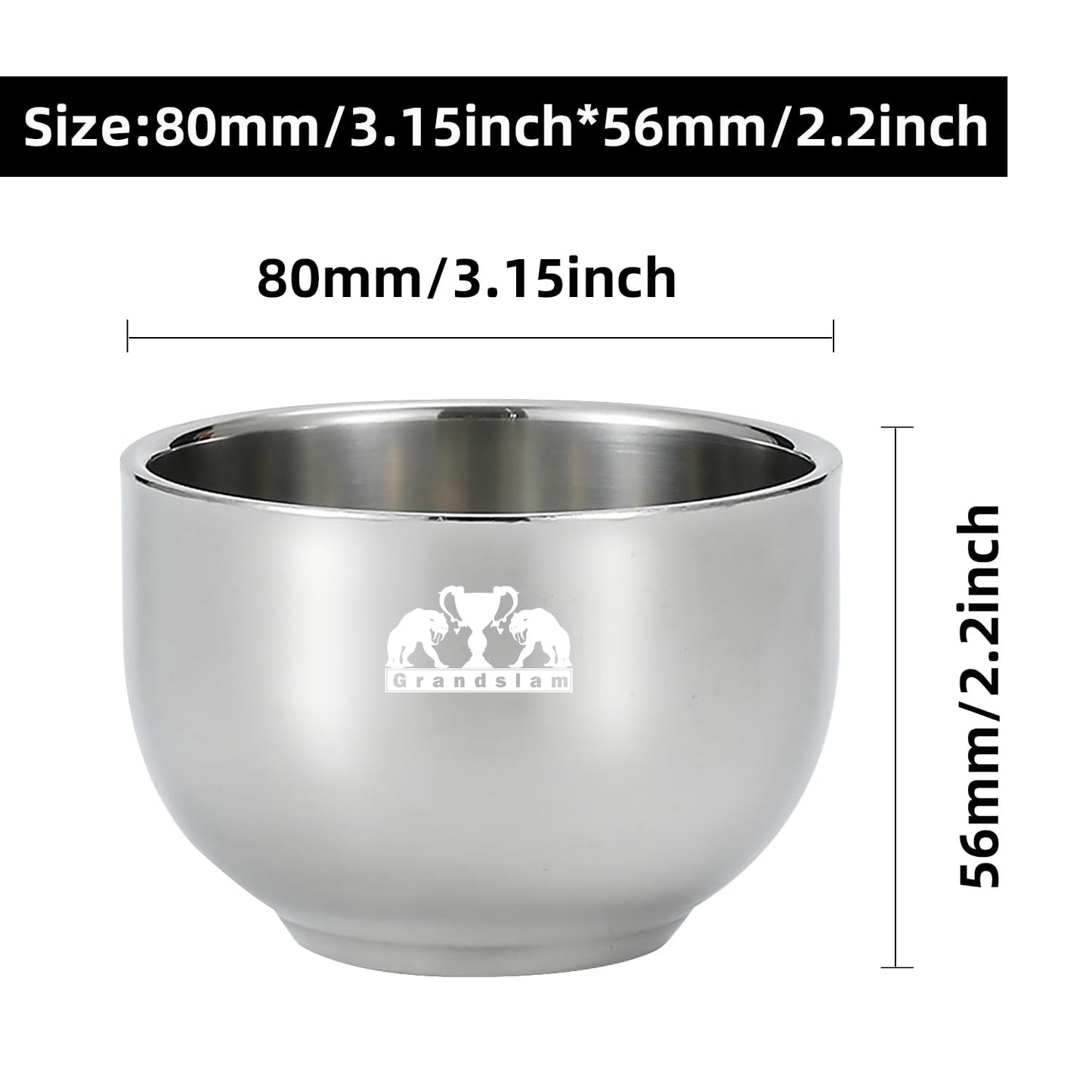 Grandslam - Kit de afeitar recto para afeitar, de acero con punta de piel, cepillo para polvo de afeitar, tazón y soporte de acero inoxidable, jabón de afeitar, regalo para hombres