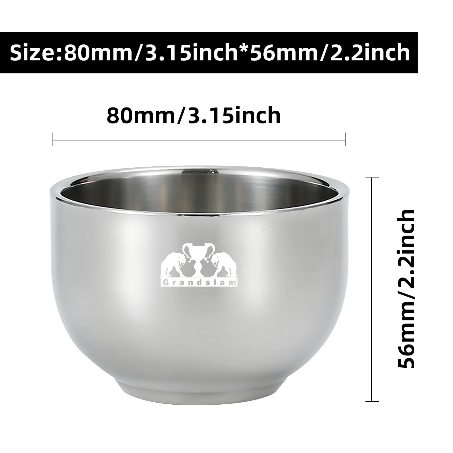 Grandslam - Kit de afeitar recto para afeitar, de acero con punta de piel, cepillo para polvo de afeitar, tazón y soporte de acero inoxidable, jabón de afeitar, regalo para hombres