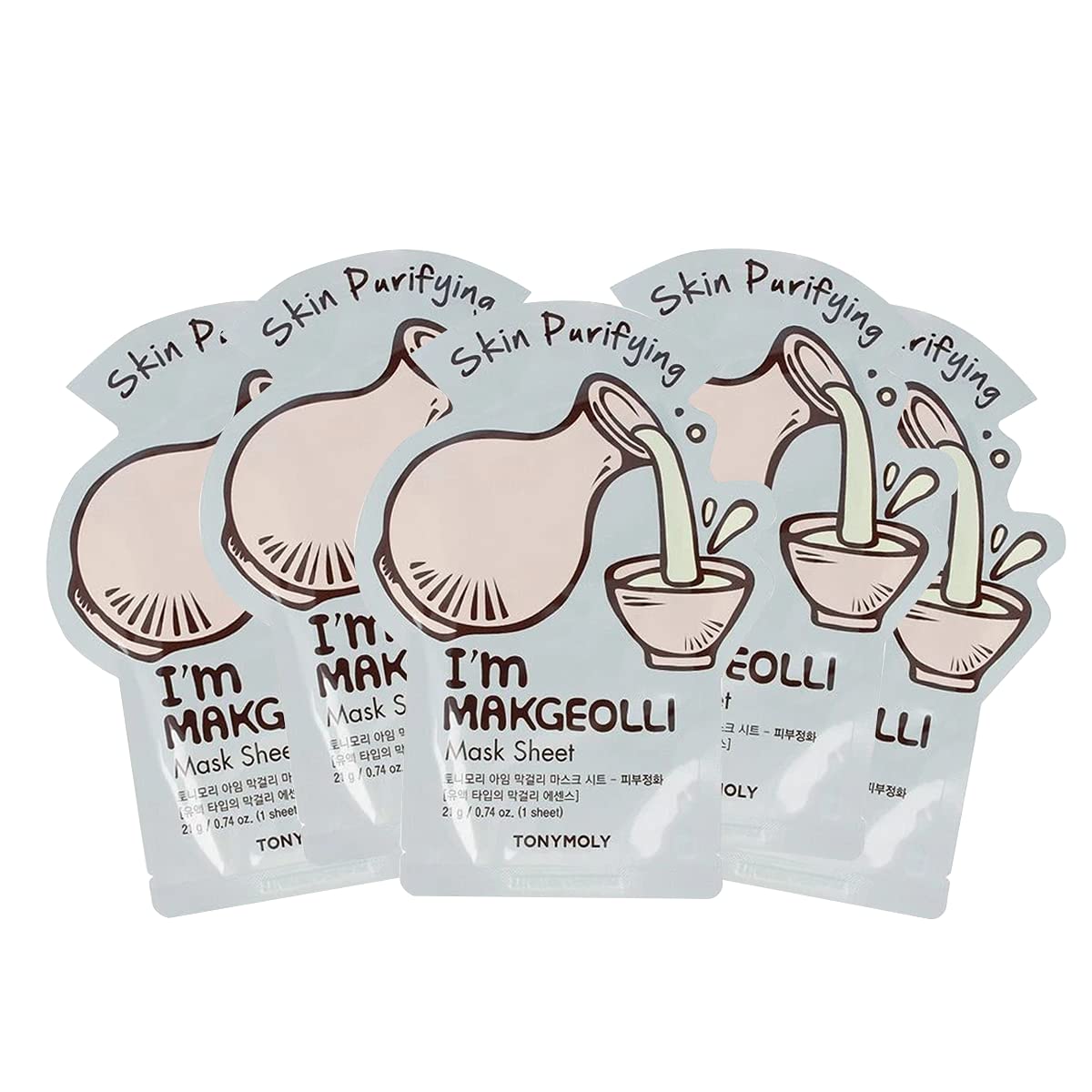 Tonymoly - Mascarilla Facial Purificante de Vino de Arroz Im Real 5 Pzas.