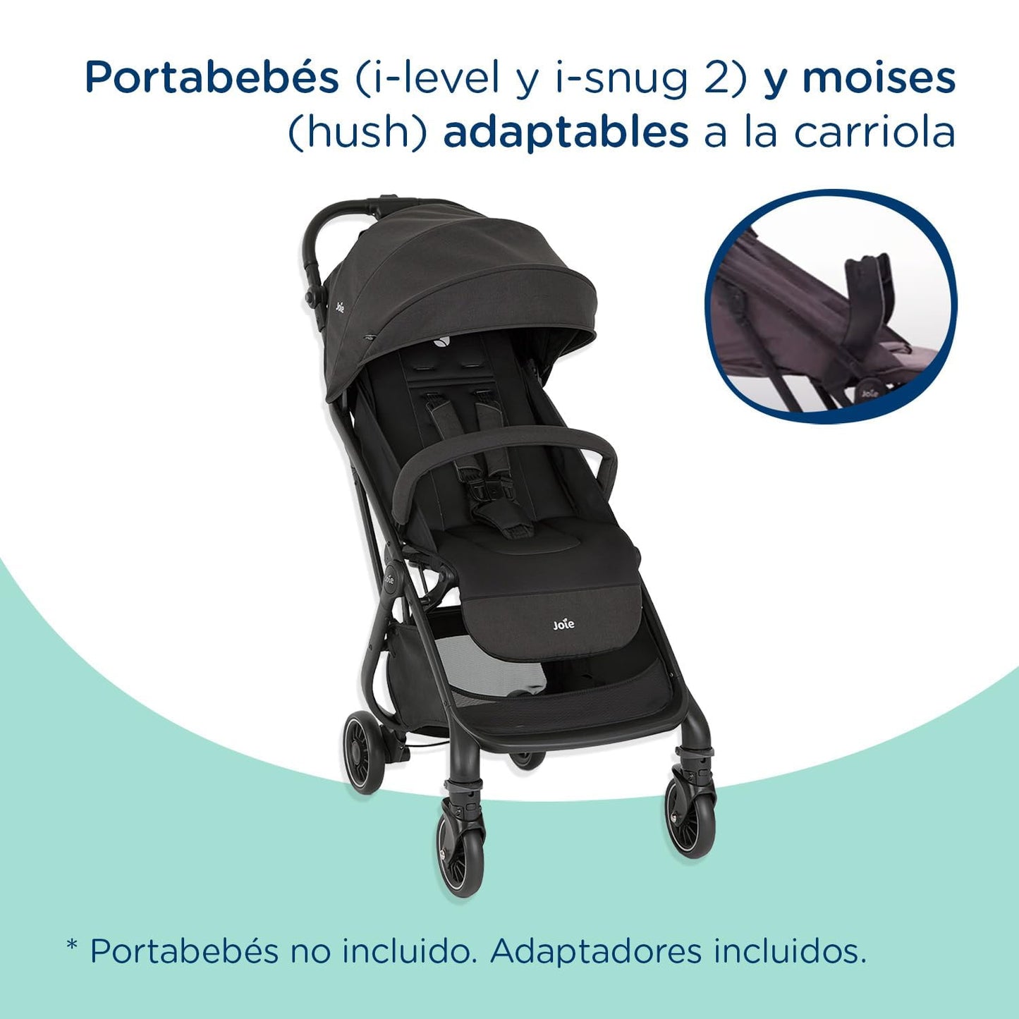 Joie Carriola para Bebe con Silla Ergonomica Tourist | Carriola Moderna para Bebes | Carriola de Baston Ligera Convertible a 2 Posiciones | Carreola con Frenos y Manija Ajustable | Carriola de viaje