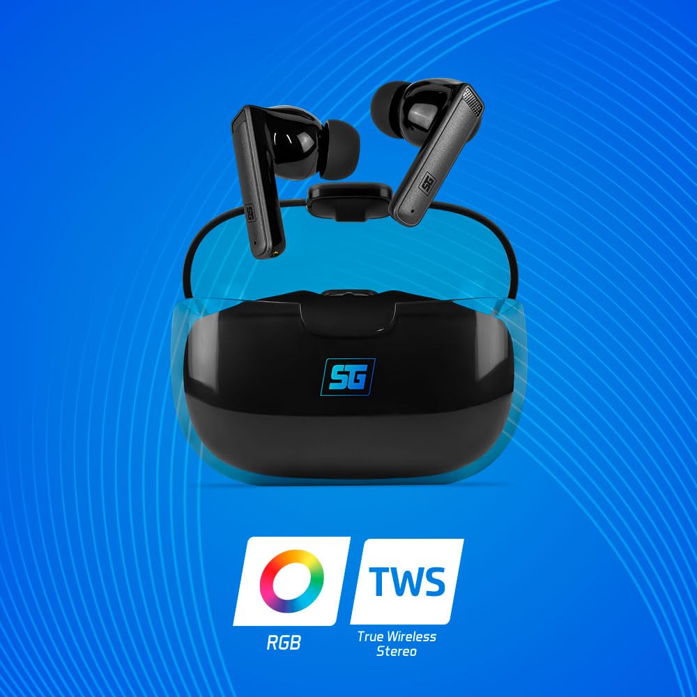 Audífonos Bluetooth ESB-301-PRO Inalámbricos Touch RGB USB Tipo C con Estuche de Carga