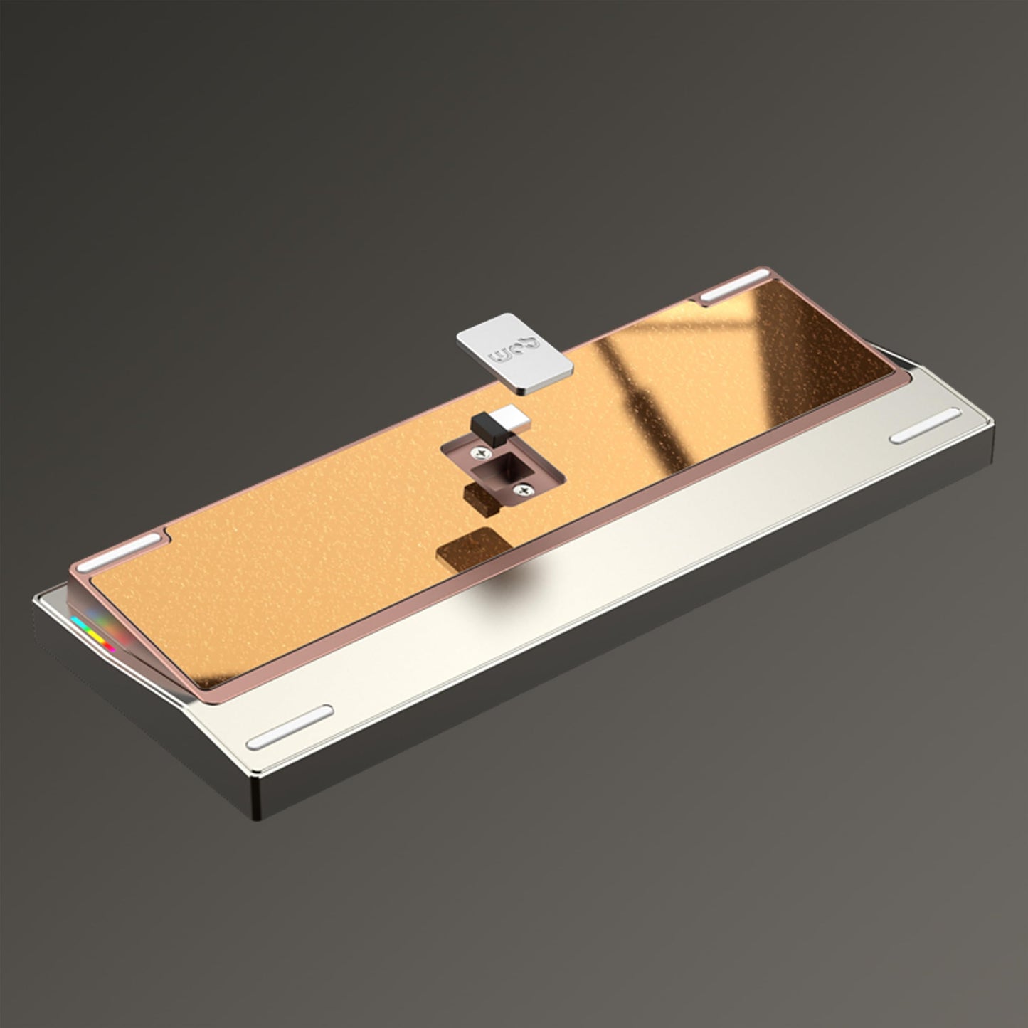 KEEBMONKEY WOBKEY Crush 80 Reboot CNC Aluminio 5 segundos de liberación rápida triple modo de conectividad con acústica superior (Pro Champagne Gold)