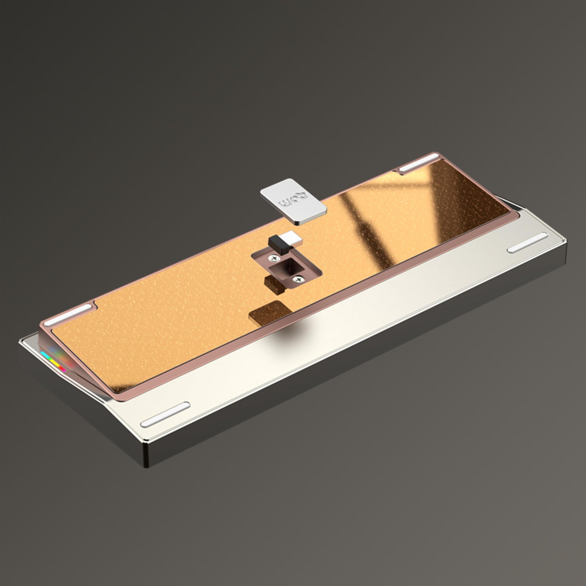 KEEBMONKEY WOBKEY Crush 80 Reboot CNC Aluminio 5 segundos de liberación rápida triple modo de conectividad con acústica superior (Pro Champagne Gold)