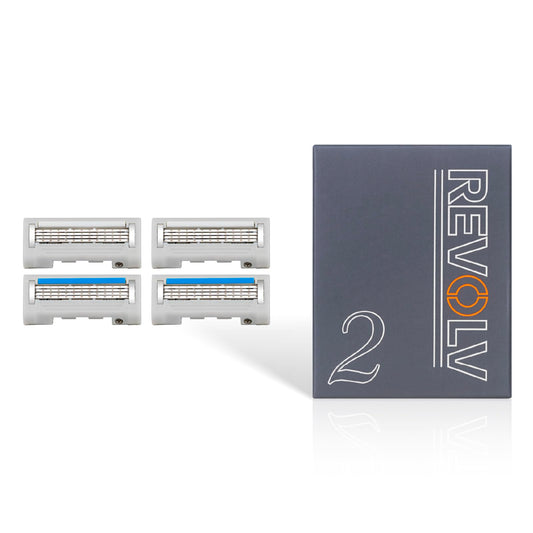 Repuestos de Maquinillas de Afeitar Revolv Premium Hombre Acero Sueco Afeitado Suave Pieles Sensibles Paquete de 2