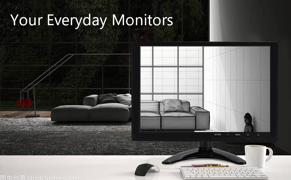 Monitor LCD Universal 10.1in 1280x800 Pantalla TFT Interfaz HDMI VGA BNC AV USB HD 1080P