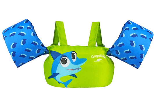 Gogokids Chaleco de natación para niños, flotadores para niñas y niños de 9-13-18-23 kg, flotadores de alberca con alas de Agua y Correa de Hombro para niños de 2-6 años