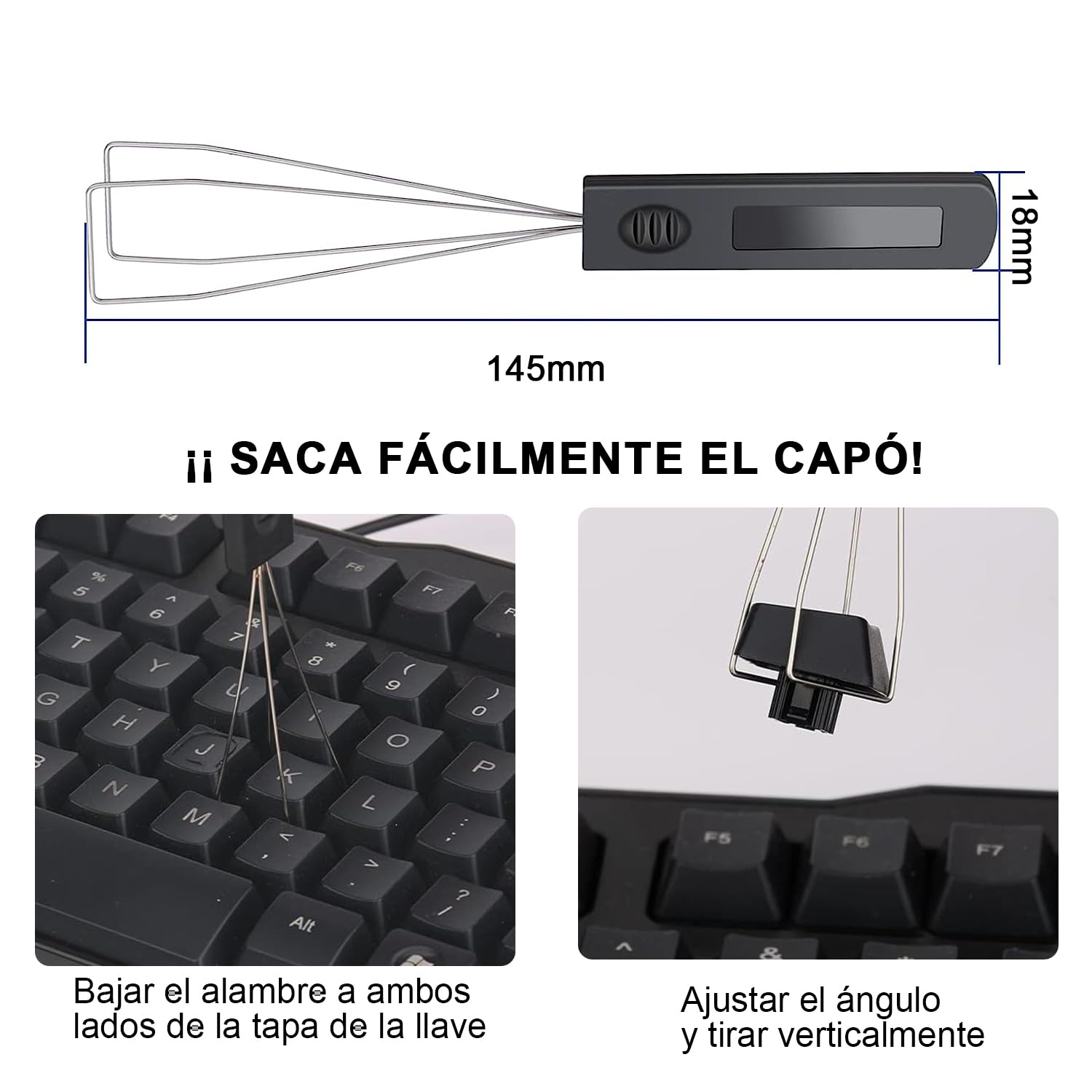 4 Piezas Extractor de Teclas Extractor de Metal Acero Inoxidable Removedor de Teclado con Cepillo para Teclado Herramienta Imprescindible para Teclado y Limpieza del Hogar de Teclado Fijación (4 pcs)