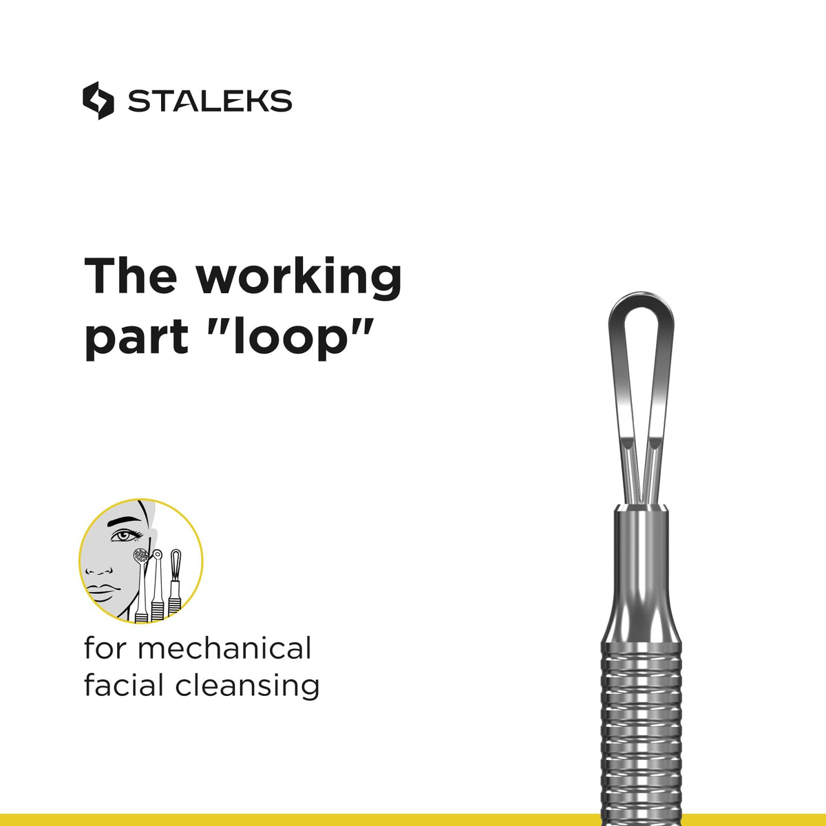 Staleks Pro - Extractor de espinillas para acné (30 tipo 1, 2 bucles, ZE-30/1, hecho a mano en Europa