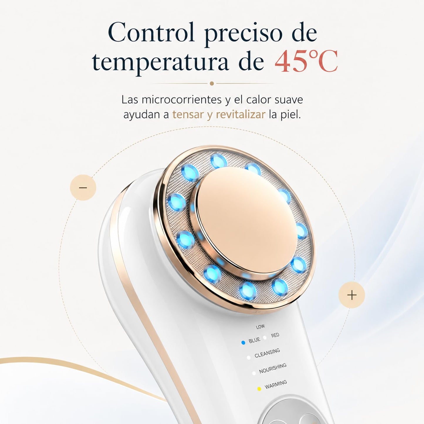 Masajeador Facial Eléctrico,Dispositivo de Belleza Facial,7 en 1 Máquina con Frío Calor Fototerapia Roja y Cuidado de Ojos,Limpieza Profunda,Mujer Portátil Recargable USB Regalo para Mujer