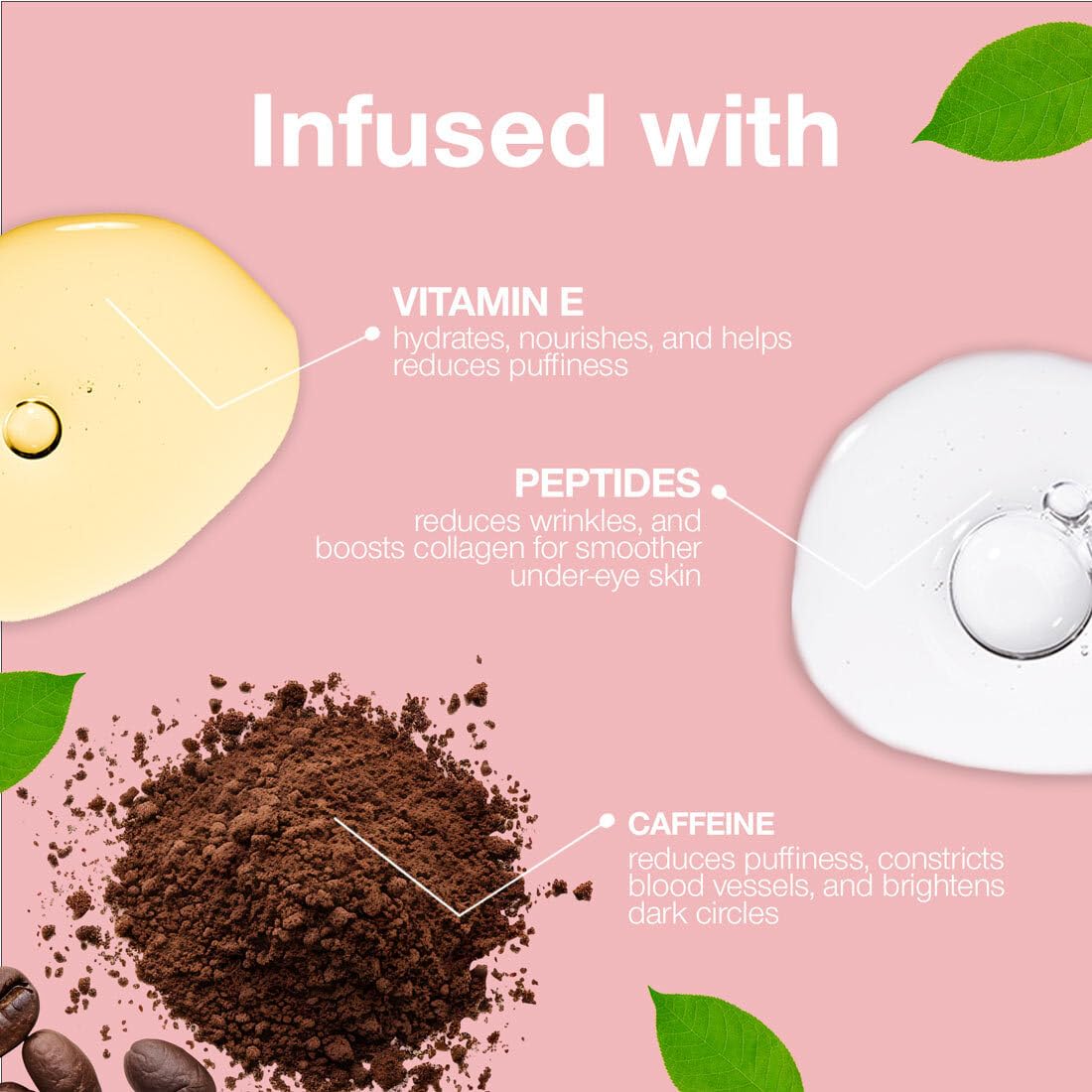 Palladio Under Eye Brightener, Conceal & Brighten Dark Circles, With Caffeine Peptides & Vitamin E, Brightens Dull, Tired Skin Color Correcting Brightener & Primer Reduces Appearance of Dark Circles