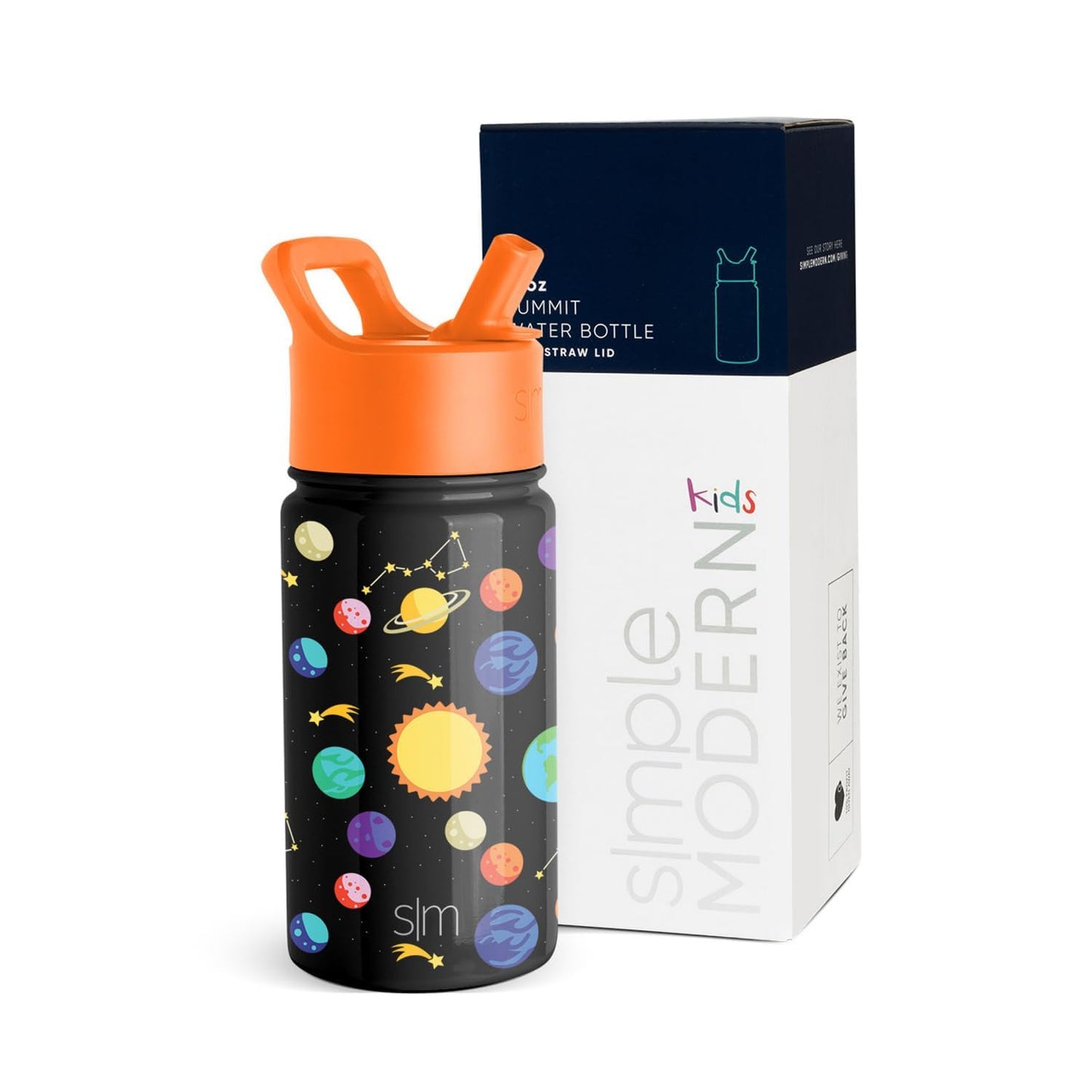 Botella de Agua Simple Modern Solar System con Tapa de Pajilla para Niños