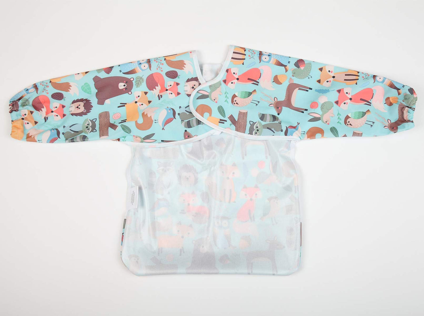 Baby Bib Long Sleeved Shirt with Pocket 1-3 Years Old Toddler Kids (Animal Forest)