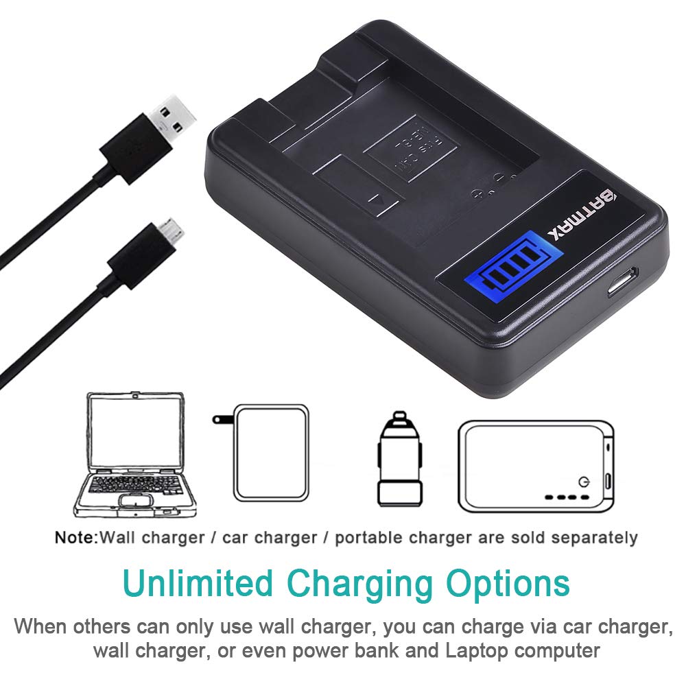 Batería y Cargador USB LCD Batmax 1300mAh para Canon PowerShot