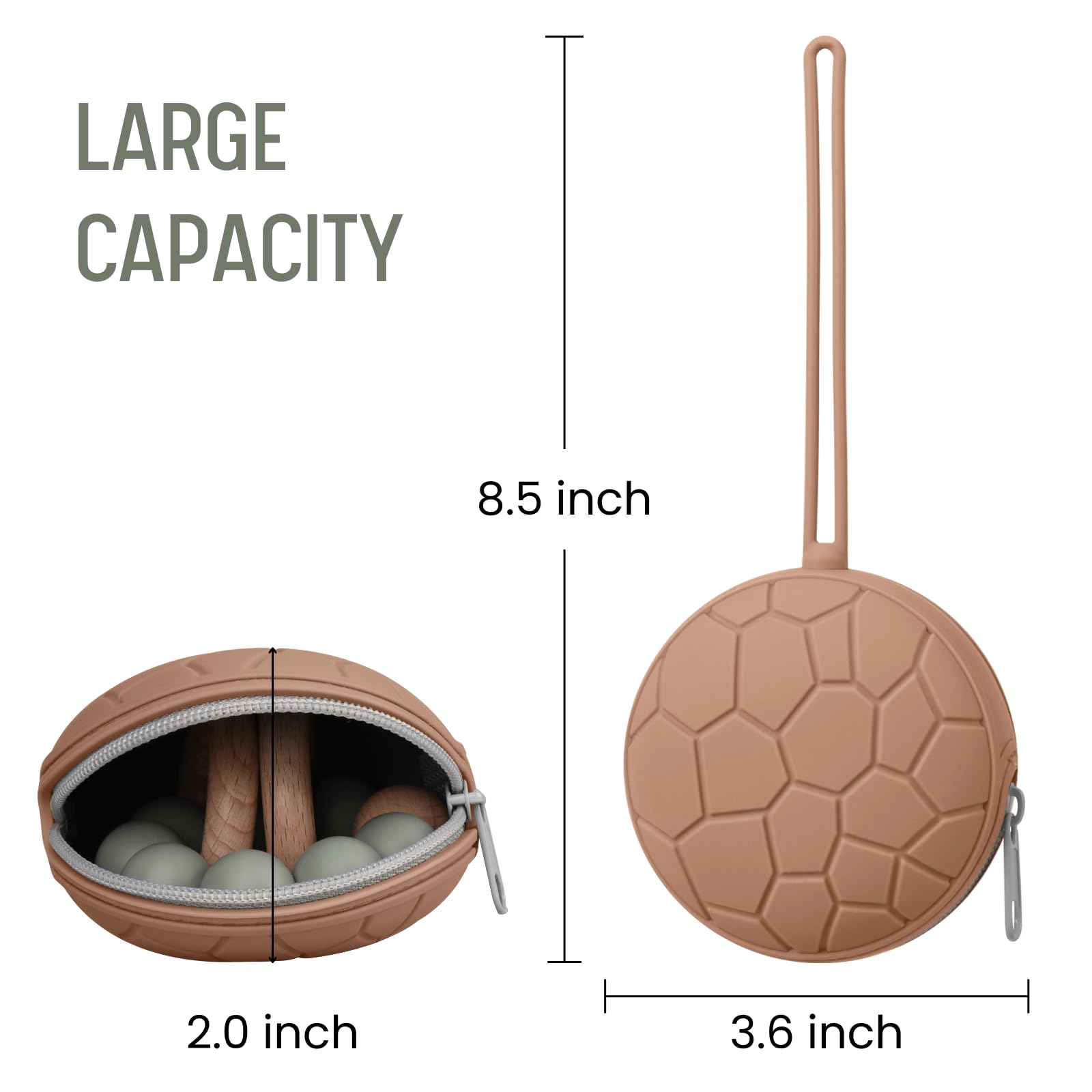 Funda de silicona para chupete, sin BPA, soporte de silicona para bebés recién nacidos, para niños y niñas, estuche portátil de silicona para chupete, color gris pálido y gris Oslo