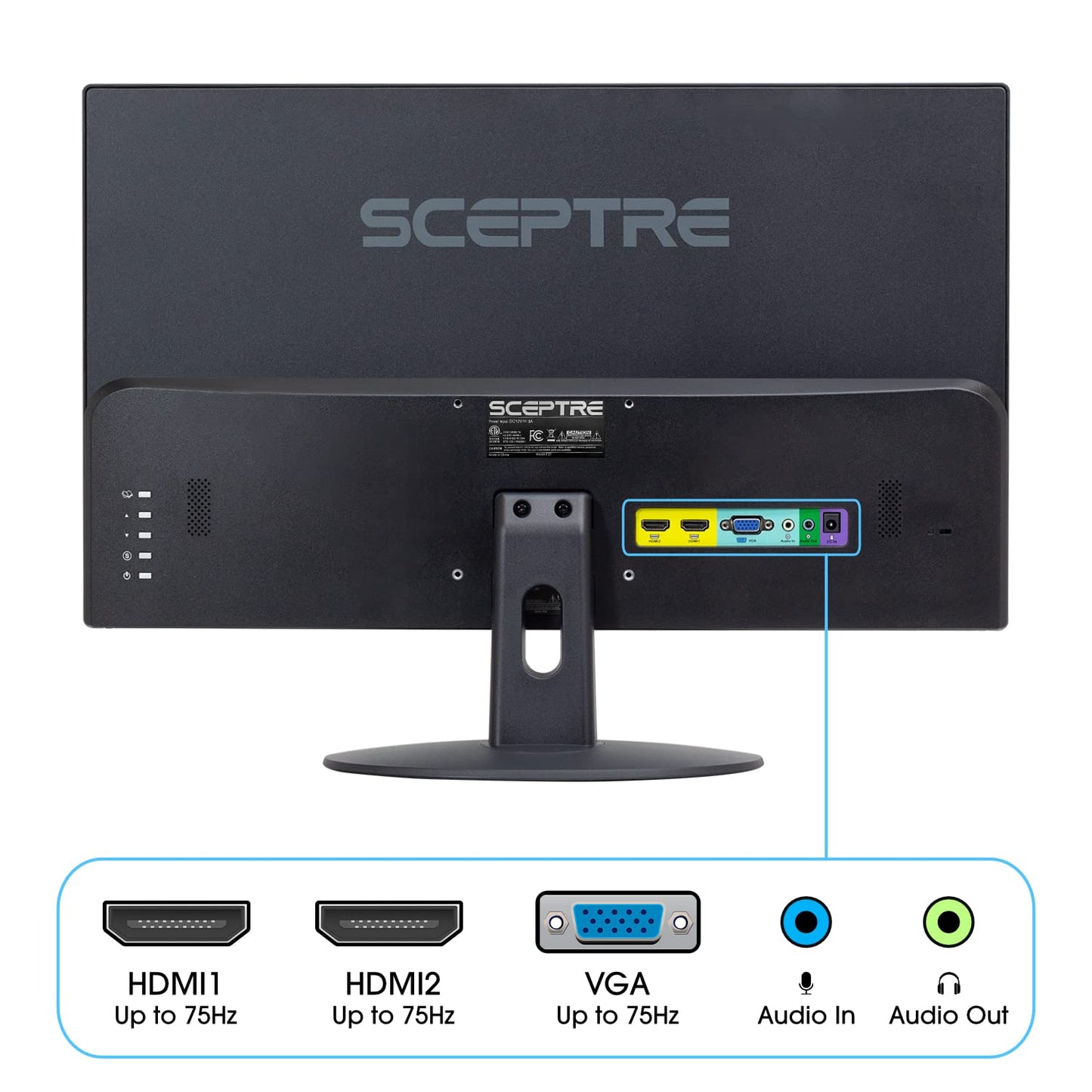 Monitor LED Gaming Sceptre Negro 24 Pulgadas FHD 75Hz con Altavoces Integrados