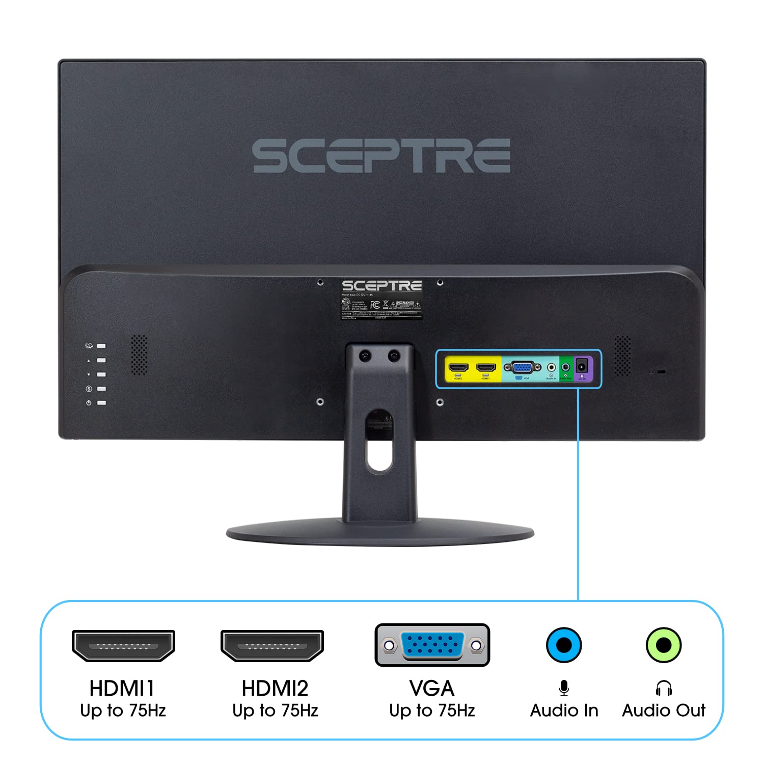 Monitor LED Gaming Sceptre Negro 24 Pulgadas FHD 75Hz con Altavoces Integrados