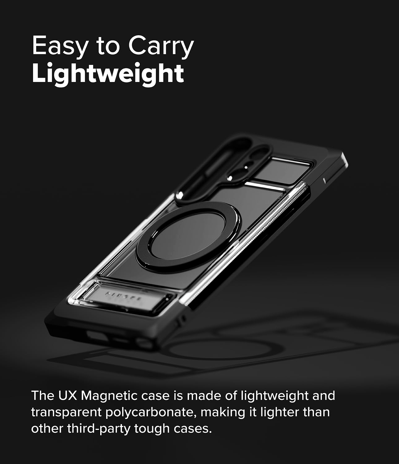 Funda Samsung Galaxy S25 Ultra Ringke UX Clear Magnética a Prueba de Golpes con Soporte Incorporado