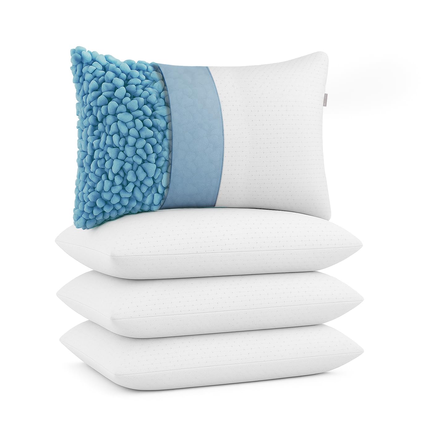 Almohadas TESSO HOME Semi Firme Espuma de Memoria Triturado y Microfibras Gel Standard
