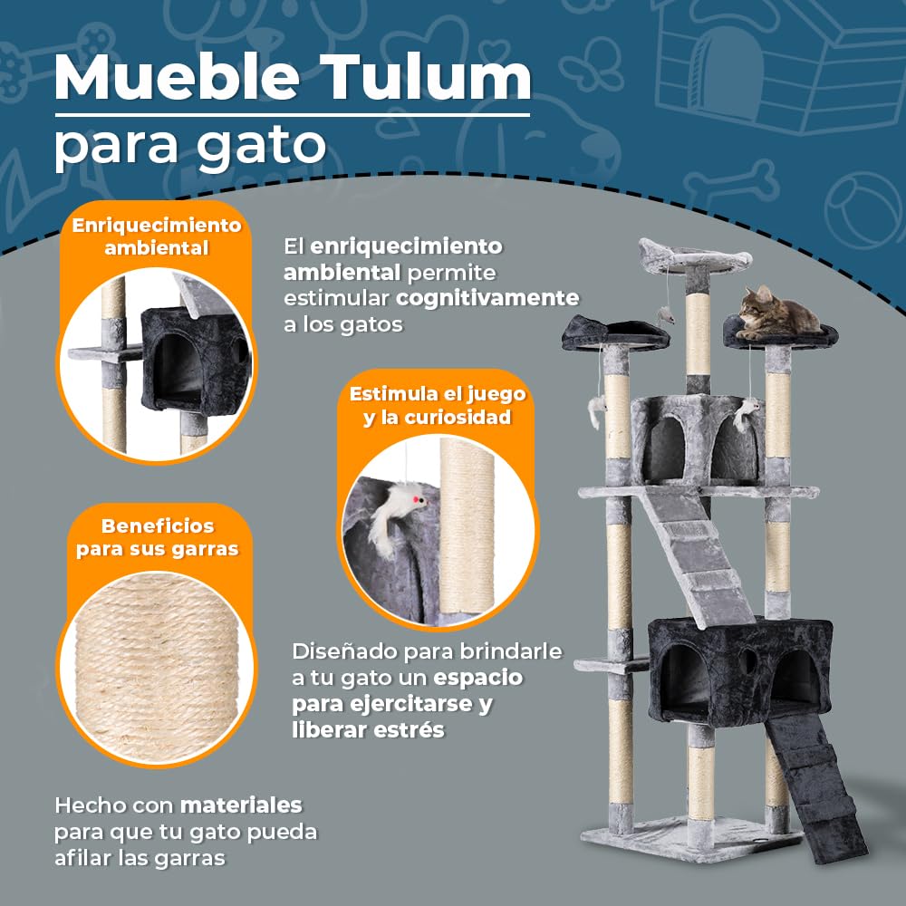 Fancy Pets Mueble/Rascador para Gato Tulum de 170 Centímetros de Altura