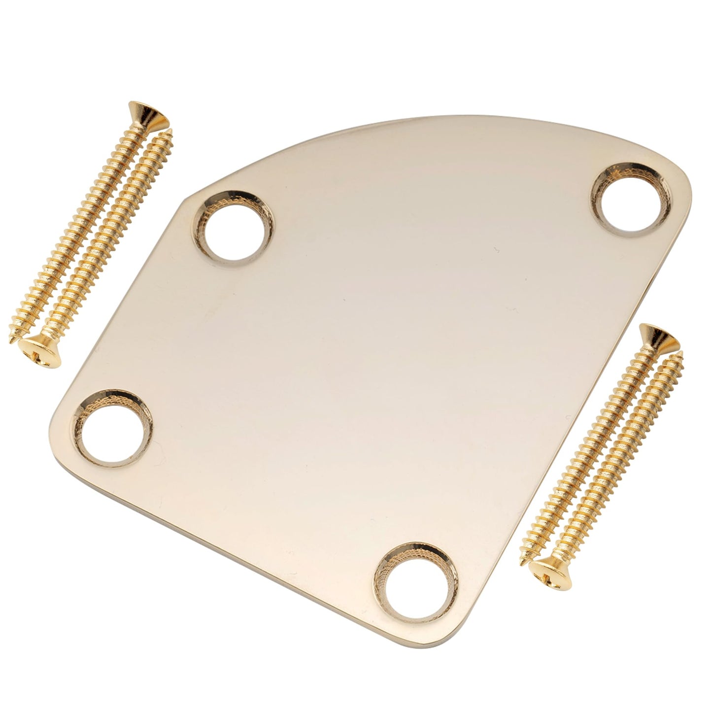 Musiclily Pro Placa Mástil Curvada de Acero Neck Plate para Guitarra Eléctrica Strat Tele o Bajo, Dorado